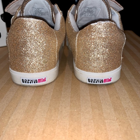 Sophia Webster Mini BiBi Low Top Sneakers/Trainers in Gold Glitter Sz 33 - Picture 4 of 10